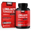 男子强力因子长杰克Tongkat Ali Max, 男性 Stamina 和生命力补充剂 Tongkat Ali 提取剂和高级吸收关键天然成分制造, 1200mg, 60 Capsules