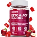 Keto ACV Gummys Advanced Weight Loss, Keto Gummy Supple for Women and Men, 配有 1500MG Apple Cider Vinegar & Vitamin B12, Vegan & Non-GMO, Detox & Cleanse, 低卡布, 60 计数