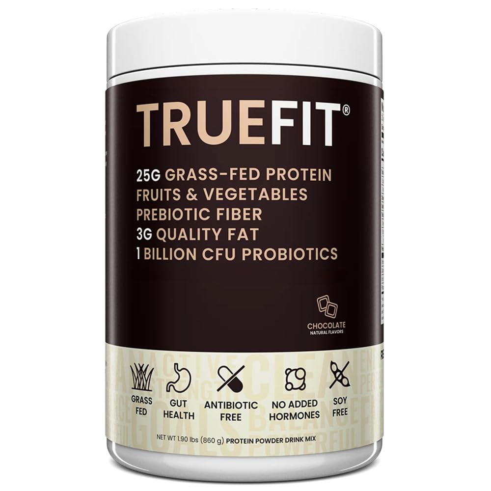 TrueFit Gut 健康蛋白粉, 草-Fed Whey 食用替代摇摆与预生, Probiotic, & 有机超级食品, Keto 友好, Gluten Free