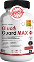 Gluco Guard Max Daily Wellness Supports 配有维生素,矿物,以及草药 — Chromium, Magnesium, Banaba, Bitter Melon, 和锌 — Non-GMO, Gluten-Free — 60 Capsules 的辅料.