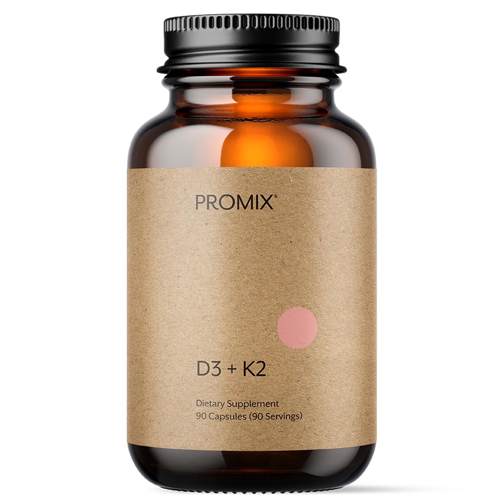 Promix 营养 维生素 D3 K2 5000iu 补充 → MK4 & MK7 → 豆和葡萄糖免费 - 90个计数胶囊