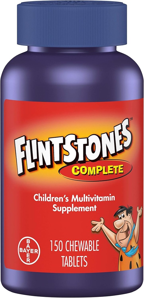 Flintstones Chewable Kids Vitamins, 完全多维素给孩子和托德勒斯配铁,钙,维生素C,维生素D和更多,150cmt