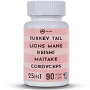 土耳其 Tail 3000mg Lions Mane 3000mg Reishi 1500mg Mushroom Blend 与 Chaga Maitake Cordyceps Shiitake 球场 QQMshroom Blend QQ Focus Pills - 90 Counts (90 Counter Pack of 1) (90 College of 1).
