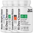 Detox Cleanse Kick Off Wight Management and Extra Colon Clean Cleanser. 4pk for Water Lost, Bloating, Flat Stomach, Puffness w Apple Cider Vinegar, Senna Leaf, Glucomannan, Chromium, Probiotic 120 Pills (英语) (英语).