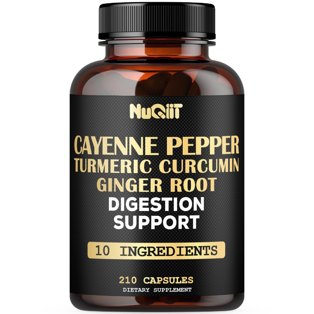 Cayenne Pepper 配有 Turmeric Crucumin 根, Ginger 根, Ceylon Cinnamon Bark & More - Imune System, 联合健康与消化健康支持 - 210 Capsules