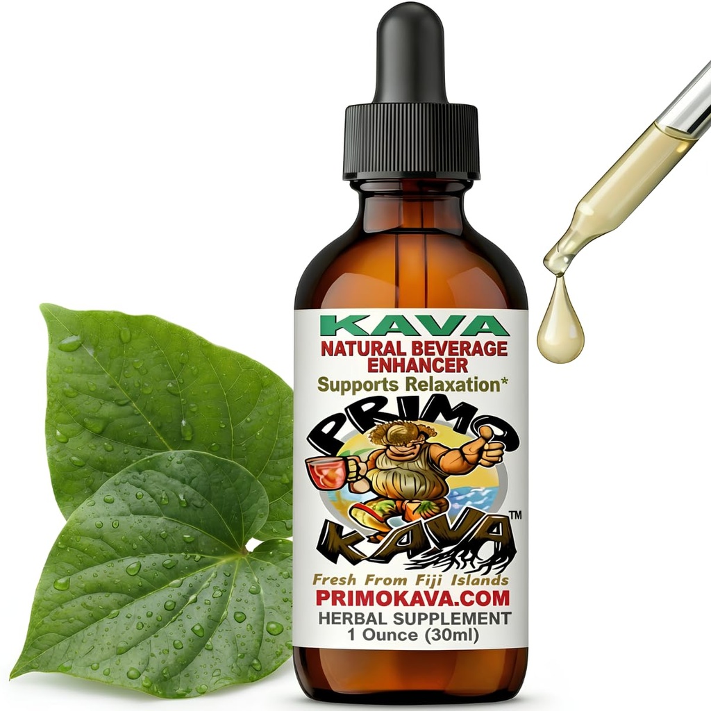 Kava Drops 水溶性 Kava 提取器 专注小叮当饮料增强器 来自斐济的认证型 Kava Kava 40mg Kavalactones | 1oz