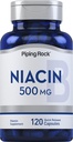 Piping Rock Niacin 500 mg Flush 120 Capsules | 非GMO和Gluten免费补编
