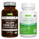 Vegan Omega-3 + 钙和镁复合物 Vegan Bundle,可持续环保局和DHA藻油 1340mg + 2:1 厂基藻类矿物复合物,作者:Igennus