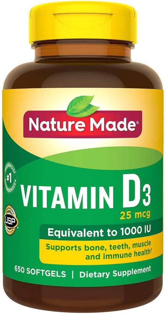 天然制维生素D3 25毫克,650软胶