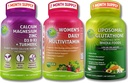 Vegan Bone & Immune 支持 Bundle - Liposomal Glutathione 500 mg 有机全食品 + 妇女日报 多维特敏 铁和植物基钙 镁 , D3, K2, 锌 ,和 Turmeric