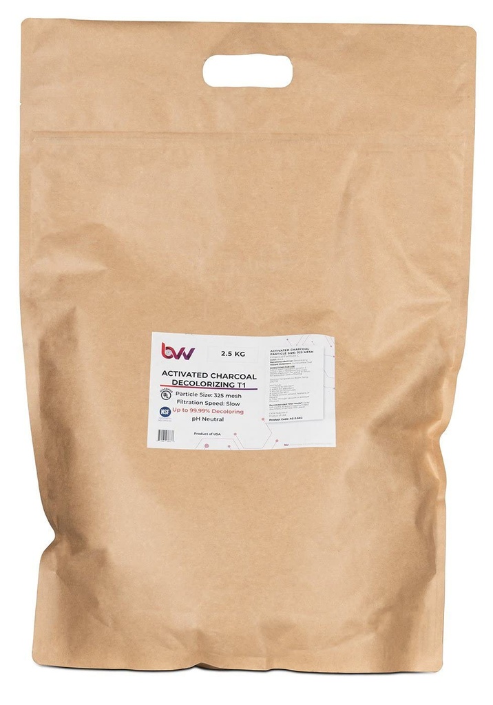 BVV 激活的硬木碳脱色 T1(100%的硬木炭)-2.5Kg