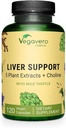 Vegavero Liver 支持 + 牛奶 硝酸盐 补充 9000 mg + 120 Capsules → Dandelion, Artichoke, Choline, Beetroot + liver Cleanse Detox & 维修 + 80% Silymarin → NO Additive & Vegan