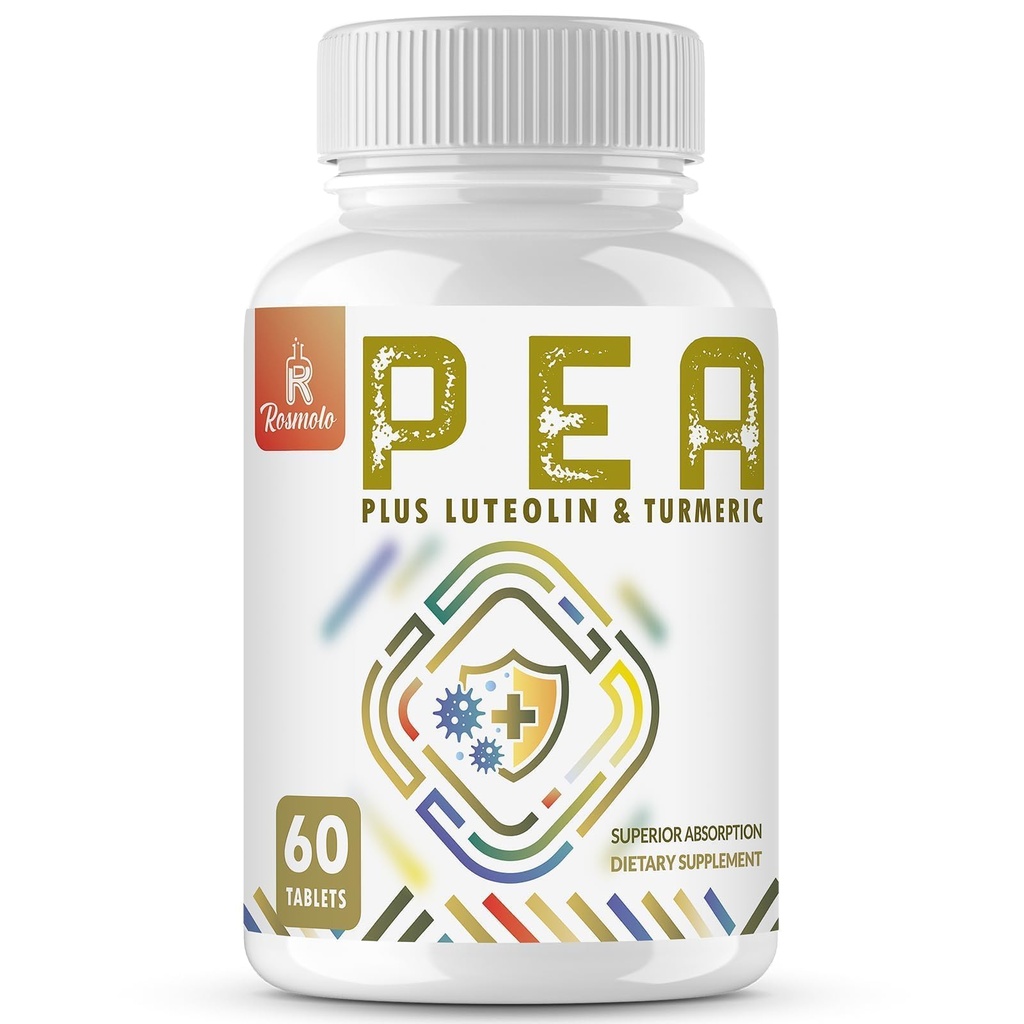 1500 MG Palmitoylbolamide 与Luteolin 98% & Turmeric, 高吸收, 微粒化 Pea 补充不适管理 - 美国制造 - 60片