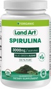 土地艺术认证有机螺旋体 - 180 Capsules - 超食品 - 富含矿物,维生素和蛋白质 - Vegan