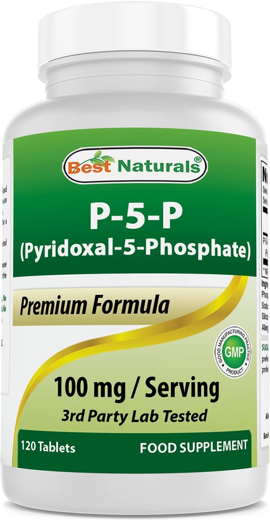 最佳自然 P5P 维生素B6(磷酸y5) 100 mg/ serving - 120 片 - 一种活性形式的维生素B6.
