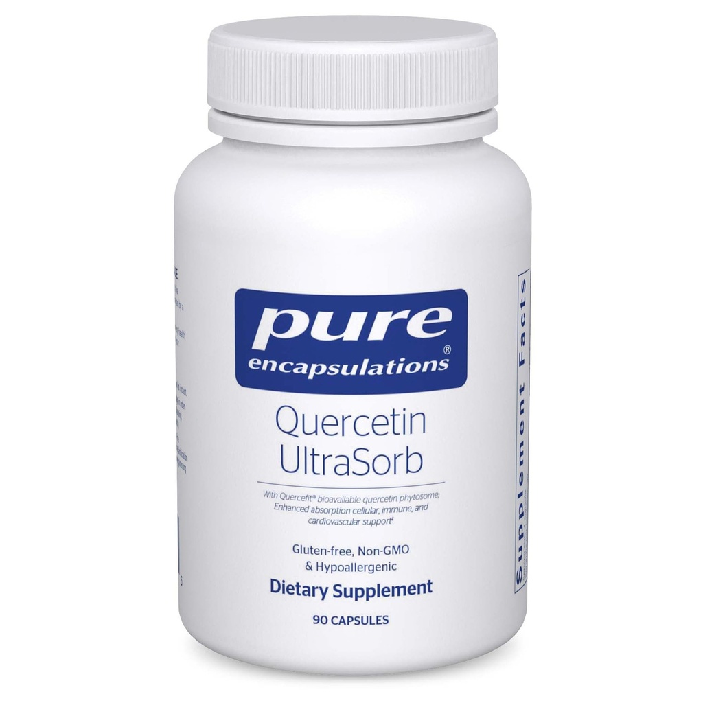 纯封装 Quercetin UltraSorb → 增强吸收细胞、免疫和心血管支持 → 90 Capsules