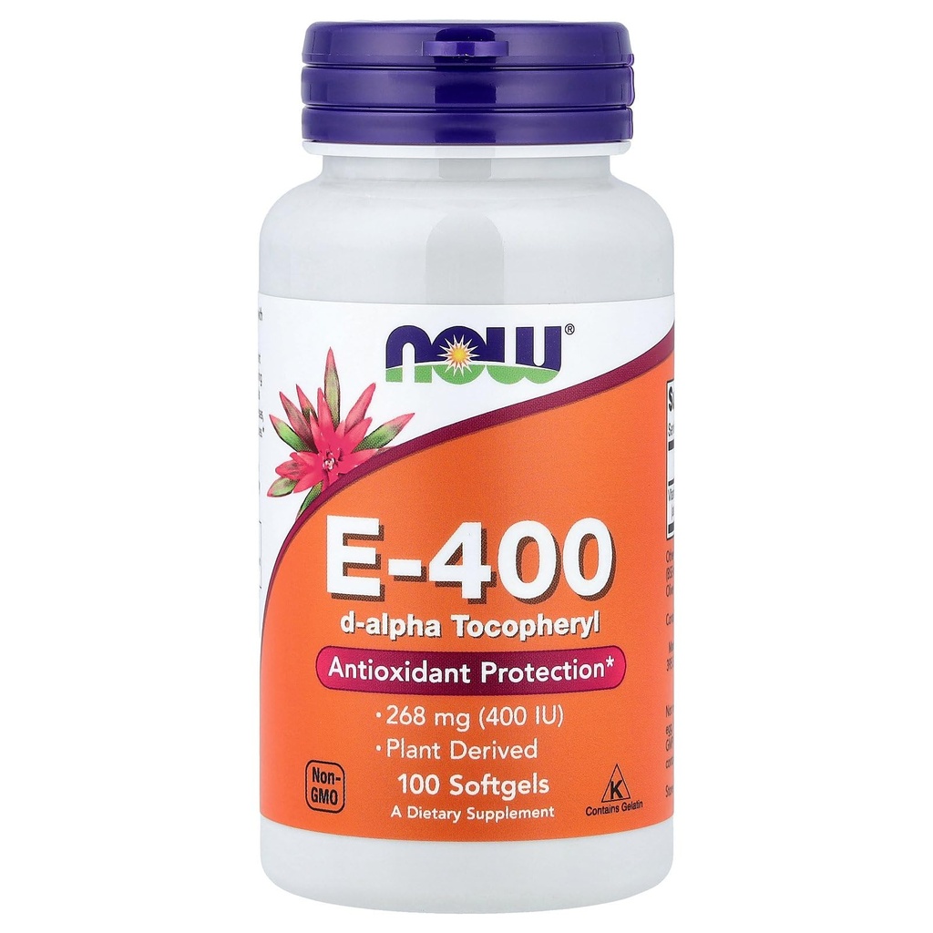现在的食物 - 维生素E D Alpha Tocopheryl Acetate 400 IU - 100软胶