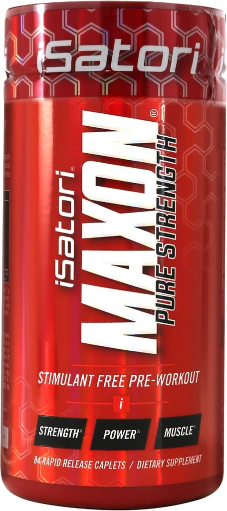 iSatori Maxon Stim 自由前工作板,纯强与性能公式 与 Kre-Alkalyn Creatine, Fenugreek, Agmapure & elevATP, Cafeine 男子自由前工作板, 84块