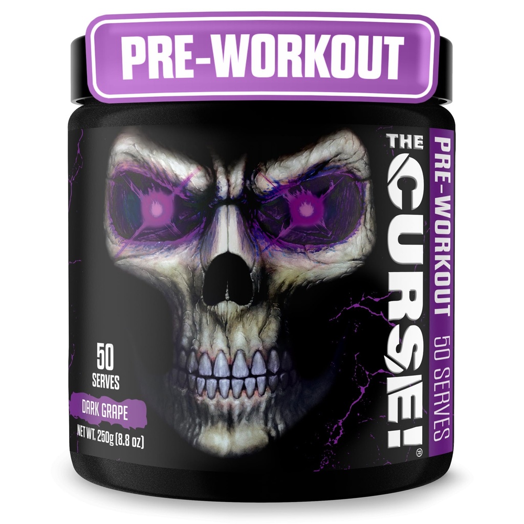 JNX 移植诅咒! 男女预研粉,咖啡因,Beta-Alanine,Creatine,L-Citrulline,50 services,DarkGrape Flavor – 助力能量,力量和焦点