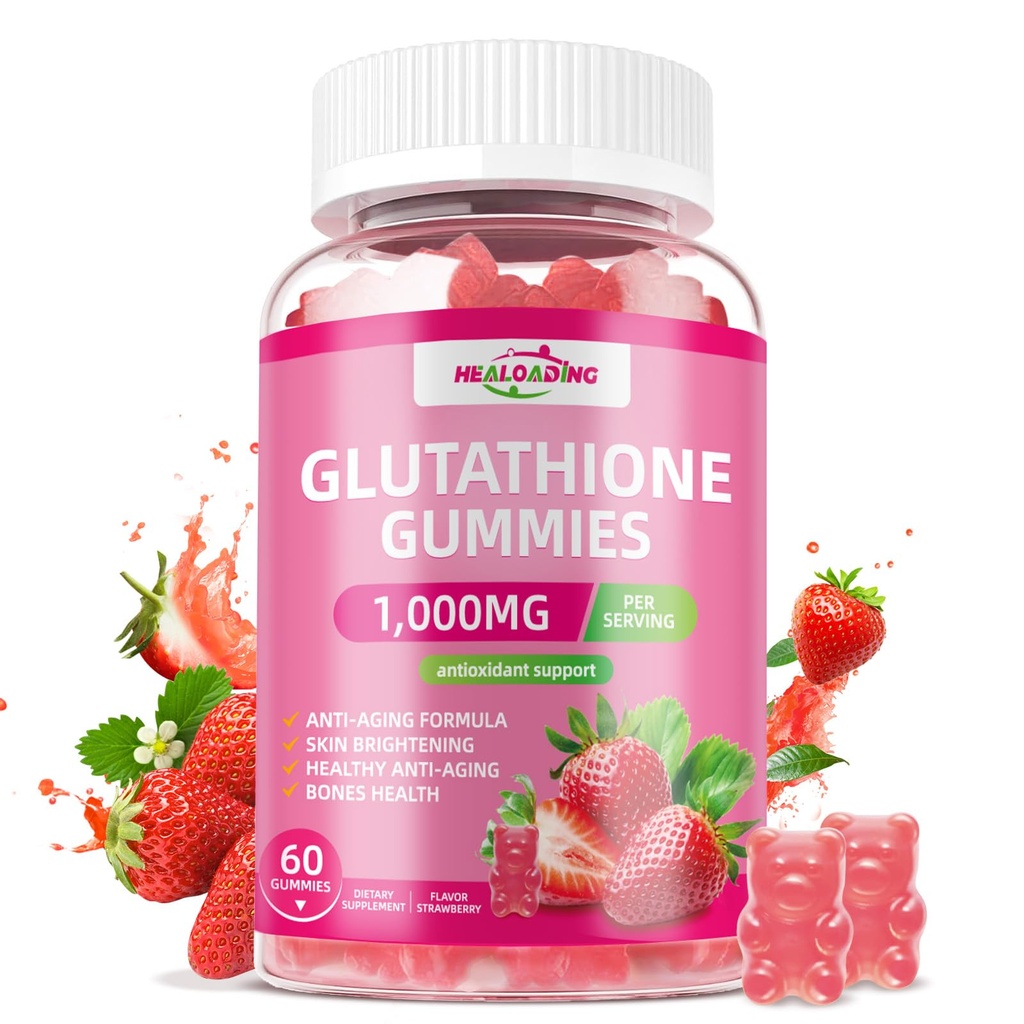 Glutathione 补充Collagen Gummys:L-Glutamine 含有海洋Collagen维生素C,E,D&B12 Glutathione Gummys 1000mg 抗衰老公式和强化骨骼