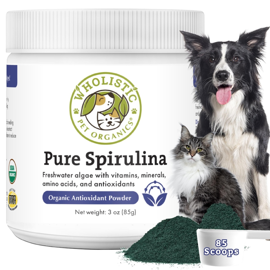 (原始内容存档于2018-09-21) (中文(简体) ). Wholistic Spiruina for Dogs - 3 Oz - 支持健康免疫系统和季节性过敏 - 植物抗氧化剂支持自制食品 - 有机狗食品 Topper - 在美国新鲜制造.
