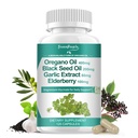 Oregano Oil Capsules – 11-in-1 Blend with Black Seed Oil, Elderberry, Garlic, Olive Leaf – Magnesium & Black Pepper for Aception – Imune,呼吸与消化 – Vegan, Non-GMO, 120 Ct (英语).