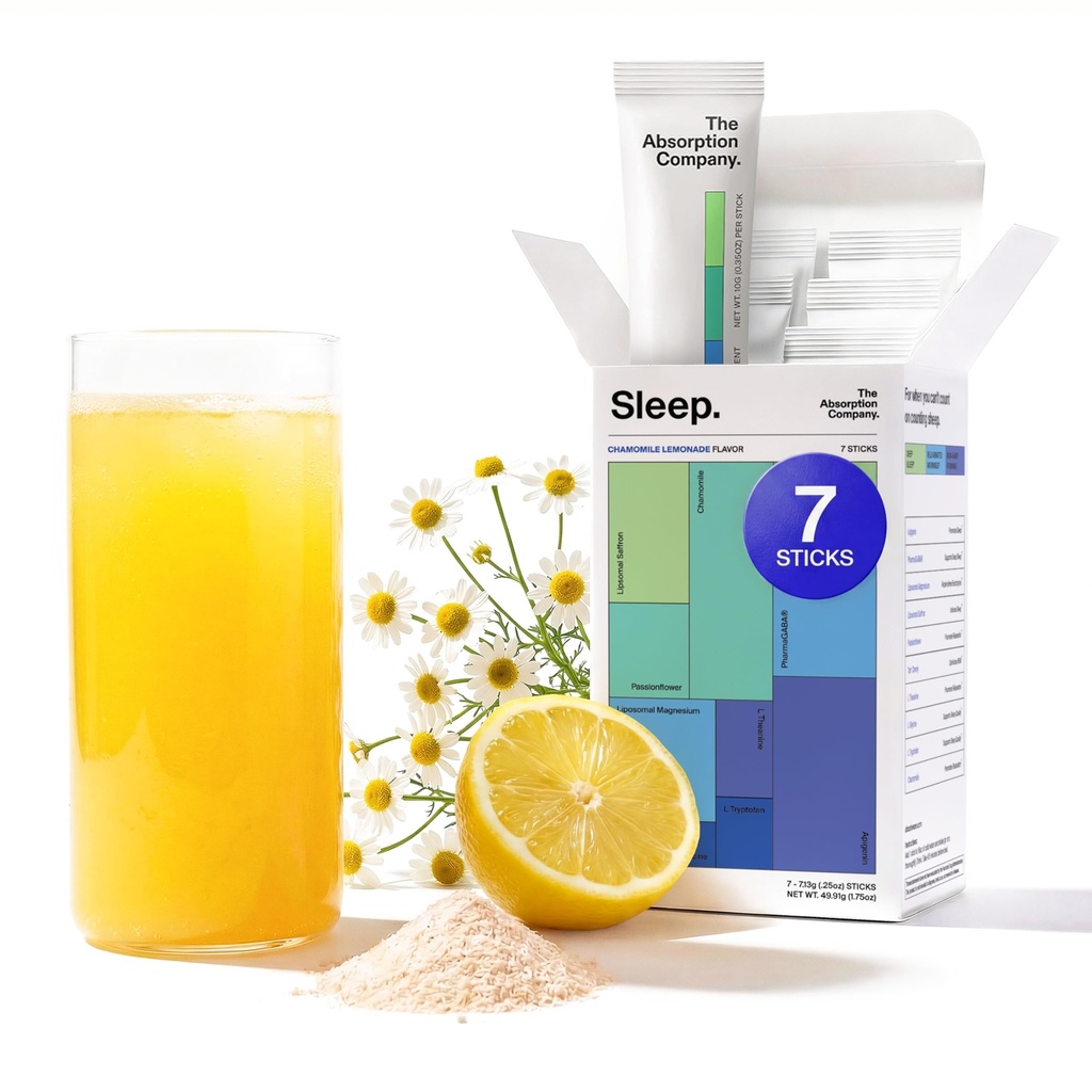 睡眠援助粉 - 与 Liposomal Saffron, Magnesium & PharmaGABA Melatonin- Free Natural 补充剂一起为深眠饮酒,以减少压力和改善睡眠质量