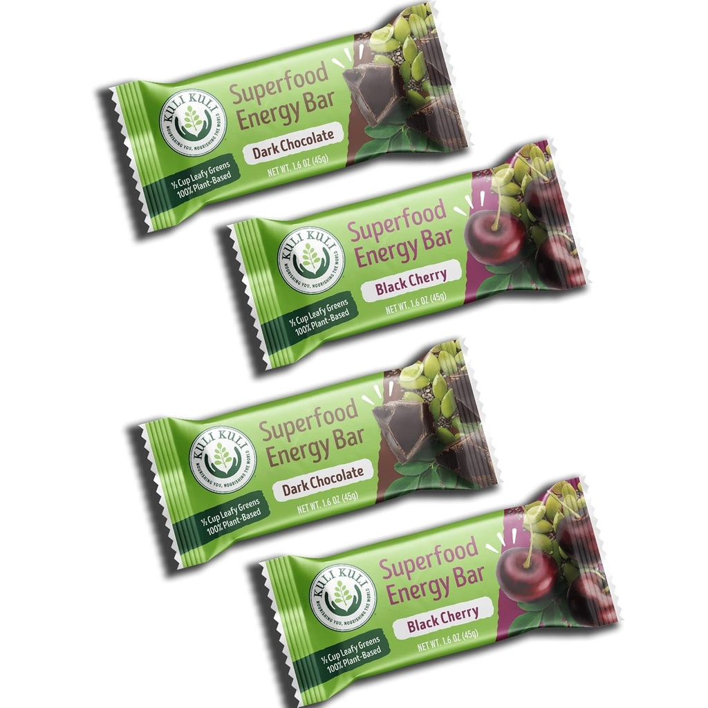 Kuli Kuli Moringa 粉末能源条 - Gluten Free Vegan Snack Bars - 植物基能源条 1.6 Ounce Moringa Bars, Variche, 6 Pack