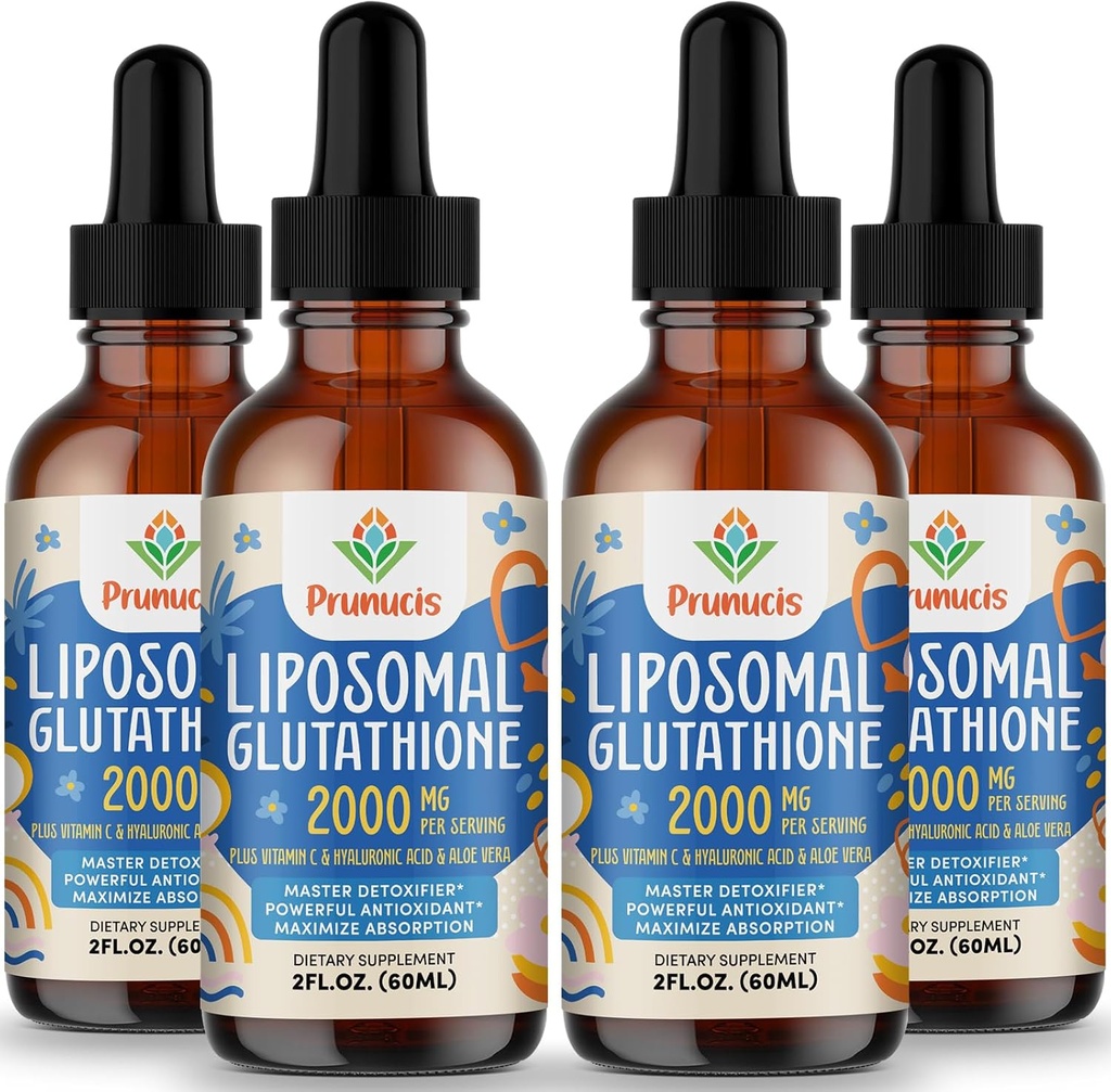 2000MG Liposomal Glutathione液体,98%吸收,活性形式L-Glutathione补充,Vegan友好型强抗氧化剂复合体,免疫系统,老化防御,Detox,8 FL.OZ