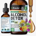 BIO KRAUTER 酒精解毒叮当 - 肝脏清洁和解毒公式 - 牛奶硝酸盐 & Dandelion - 肝脏支持液体提取 - 酒精和糖无毒 - Vegan Drops 2 Fl.Oz.