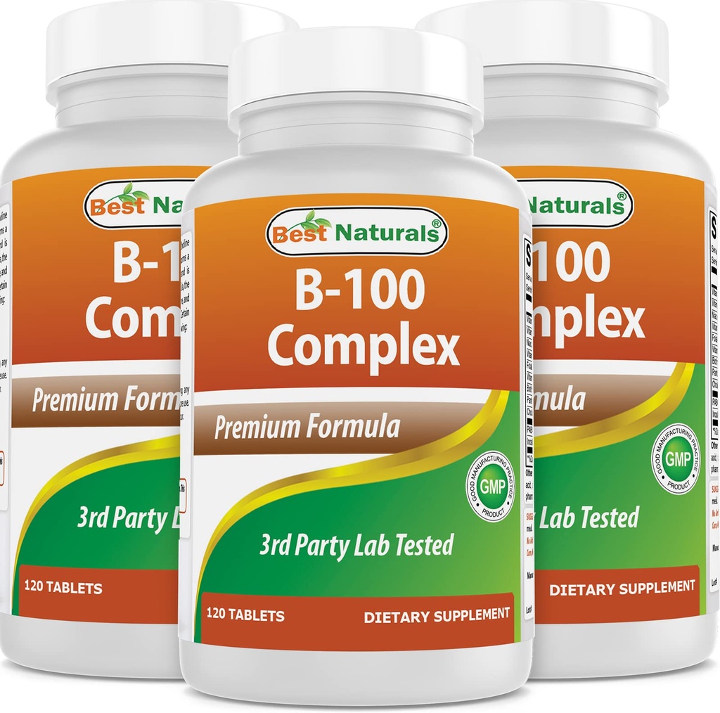 最佳自然 B 100 复杂 120 片 (B 复杂 维生素)(120 计数 (Pack of 3))