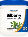 营养成本 Bilberry粉末 250 克 -- -- 格鲁滕免费和非GMO