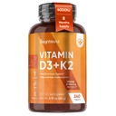 体重世界 D3 维生素 4000 IU + K2 125mcg → Vitamin D3 K2 用于健康骨头和免疫支持 (8-Month Supply) → 240 Vegan D3K2 片 → 植物基 VIT D3 & K2(MK-7) → 氟化,非GMO