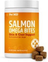 Pet MD 沙门 Omega Bites for Dogs - Omega 3 & 6 配以 Omega 3 & 6 配以 Dogs Plus DHA & EPA - 推广过敏和干燥皮肤救济 - 60cm
