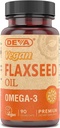 Deva Vegan Vitamins Flax种子石油,500MG,Vegan,90 Vcap(4包)