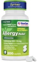 GenCare - Cetirizine HCL 10 mg(200 Caplets) - 24小时过敏救济药 - 非Drowsy通用OTC过敏药 - 喷嚏、Runny Nose & Itchy Eyes - 一般Zyrtec
