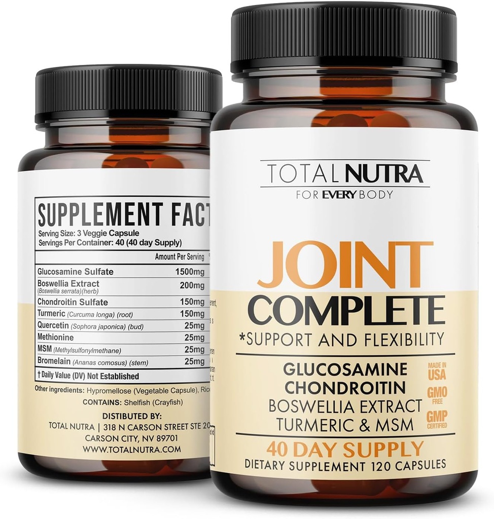 Glucosamine Chondroitin MSM Turmeric 2100mg – 联合完整盖,成人手背膝移动高级力量联合支持补充 – Bone & 联合健康补充 男与女