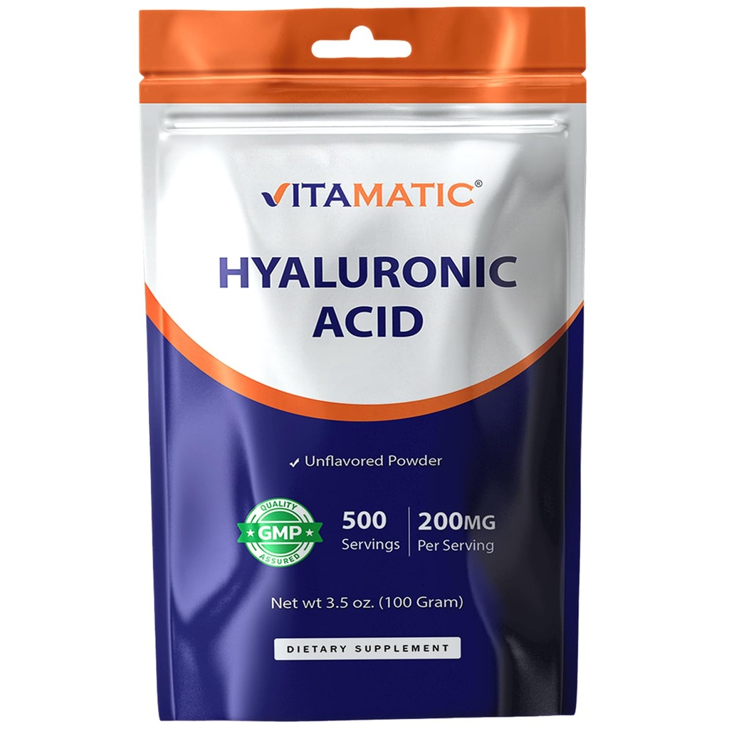 维生素Hyaluronic酸粉 200mg - 支持健康连接组织与联合体 - 推广青年健康皮肤 - 100克