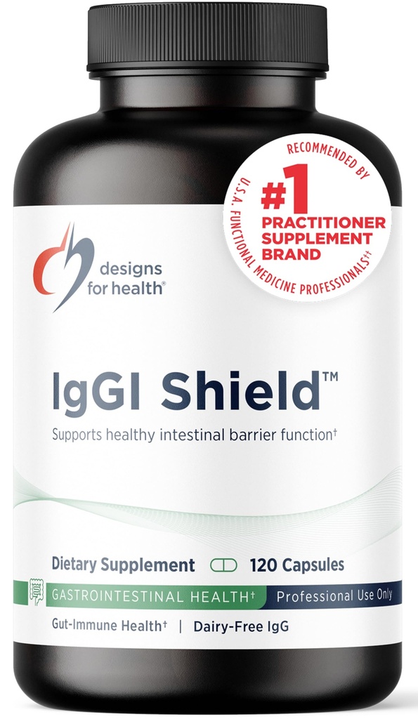 健康IgGI盾的设计 - Gut Health & Immune 支持粉末,配有乳品无乳素Lin Immunoglobulin和NAG - 帮助捆绑和去除毒素并强化肠道屏障(120盖)