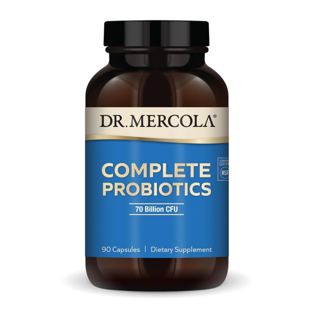Mercola Complete Probiotics博士 - 70亿 CMU - 支持Immune,消化和固醇健康 - 特征 10 Strains - 架子稳定 - GMO - 无Gluten - 无糖和无豆 - 90 Capsules (90位服务者)