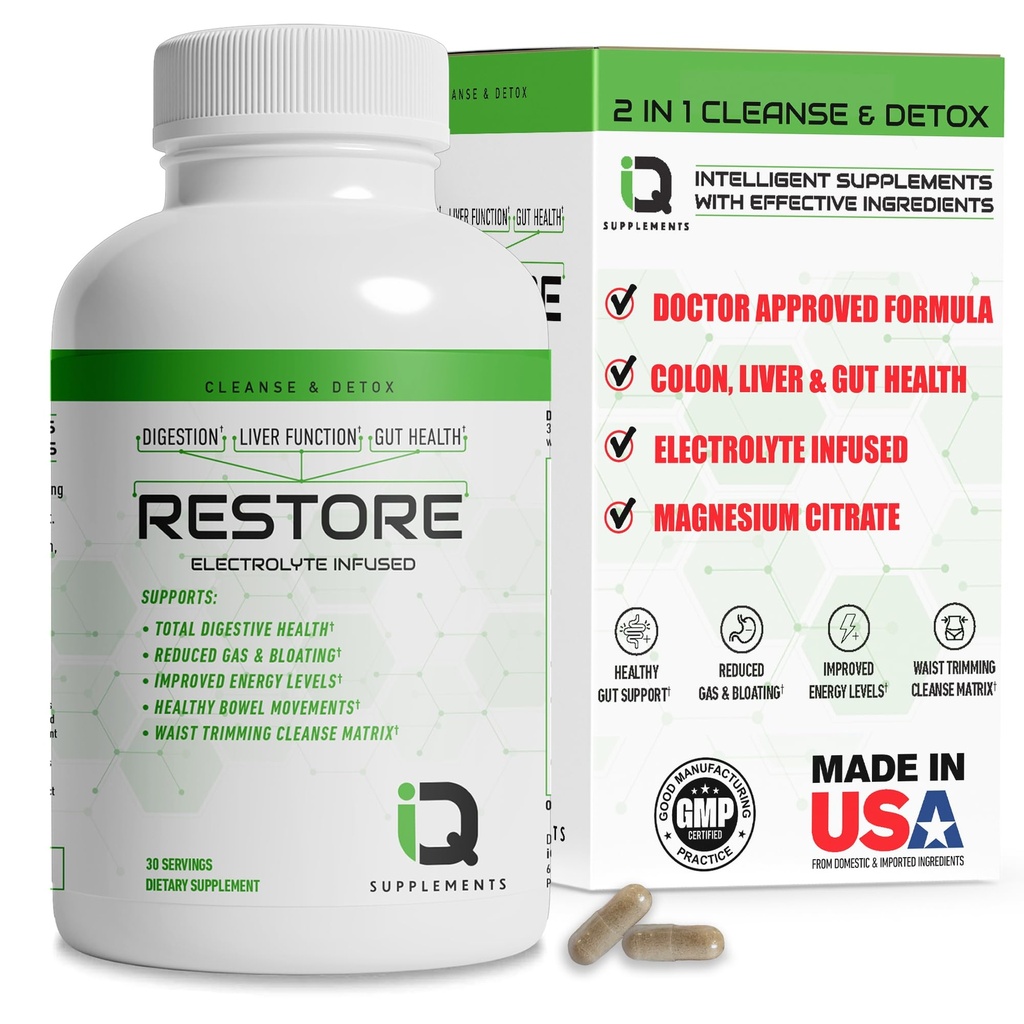 在1 Colon cleanse & Detox w/ Psyllium中恢复 2 - 支持文摘,Debloating & Capition Relief for the Women & Men, Gut Detox cleanse w/ 镁 QQ Electrolyte Inffused Colon cleanser & Detox中恢复 2 - 支持女性和男性的消化和便秘救济, Gut Det Dox cleanse w/ 镁 + 电解液 Colon Cleanser & Detox中恢复 2