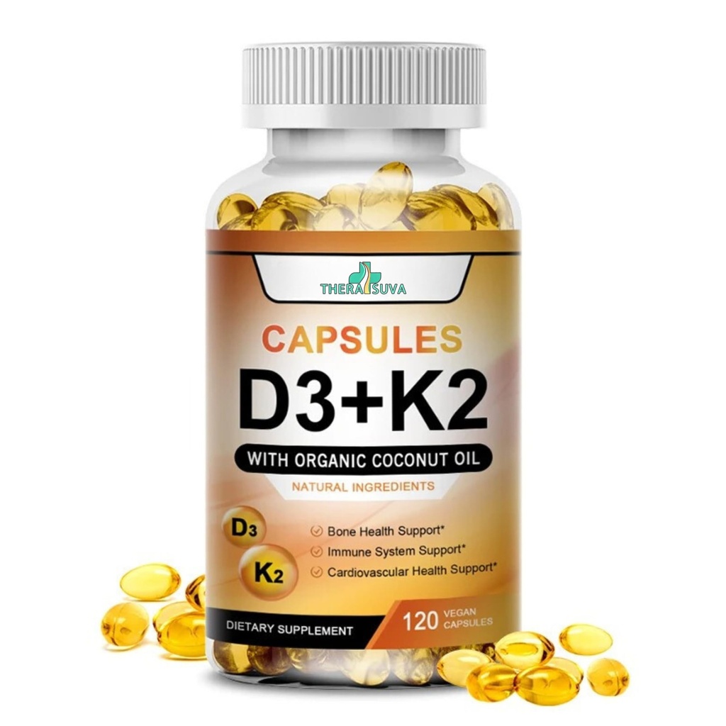 高潜力维生素D35,000 IU + K2 – Vegan,Non-GMO,与有机椰油更好地吸收-骨和心支持-60天供应,120软胶