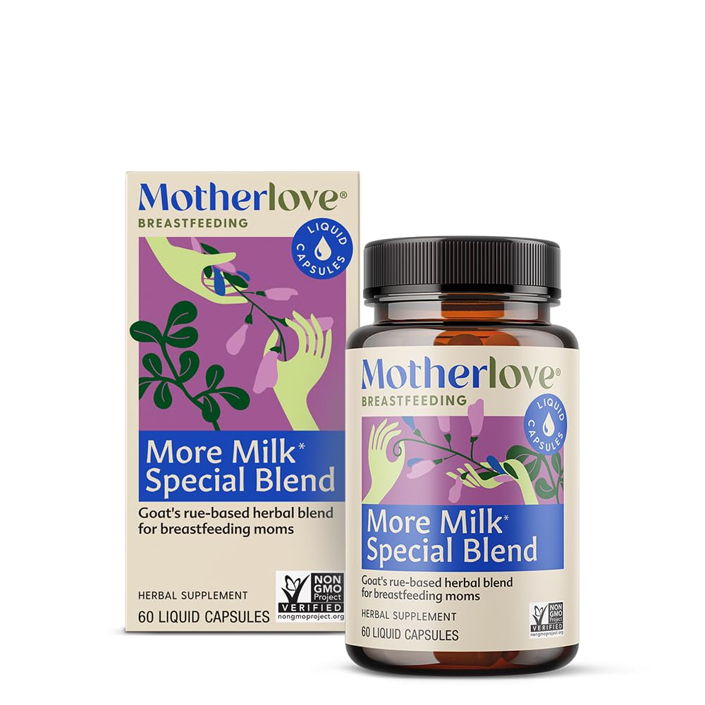 母性爱更多牛奶特殊混合剂(60个液体瓶盖) 草药乳化补充剂w/Goat's Rue 构建母乳组织和支持母乳供应-Non-GMO,有机草药,Vegan,Kosher,Soy-Free
