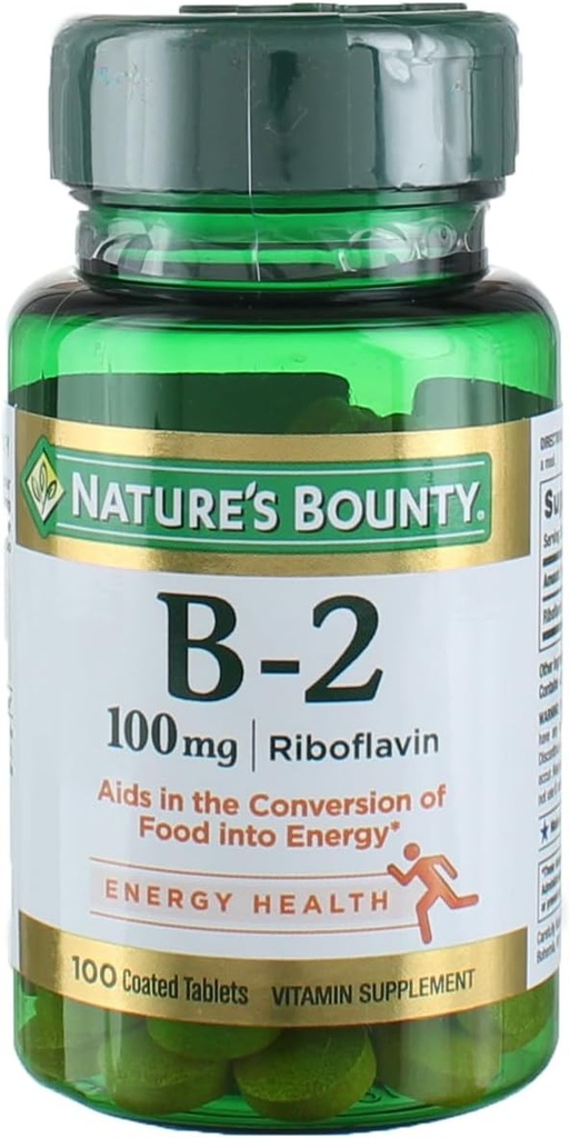 大自然的丰产维生素B2作为Riboflavin补充剂,Aids代谢药,100mg,100count,Pack of 4
