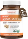 USDA Organical Ashwagandha Supplement - 用有机黑辣椒制成用于强化吸收的药丸 - Vegan Non-GMO 在美国和实验室验证(2个月供应)