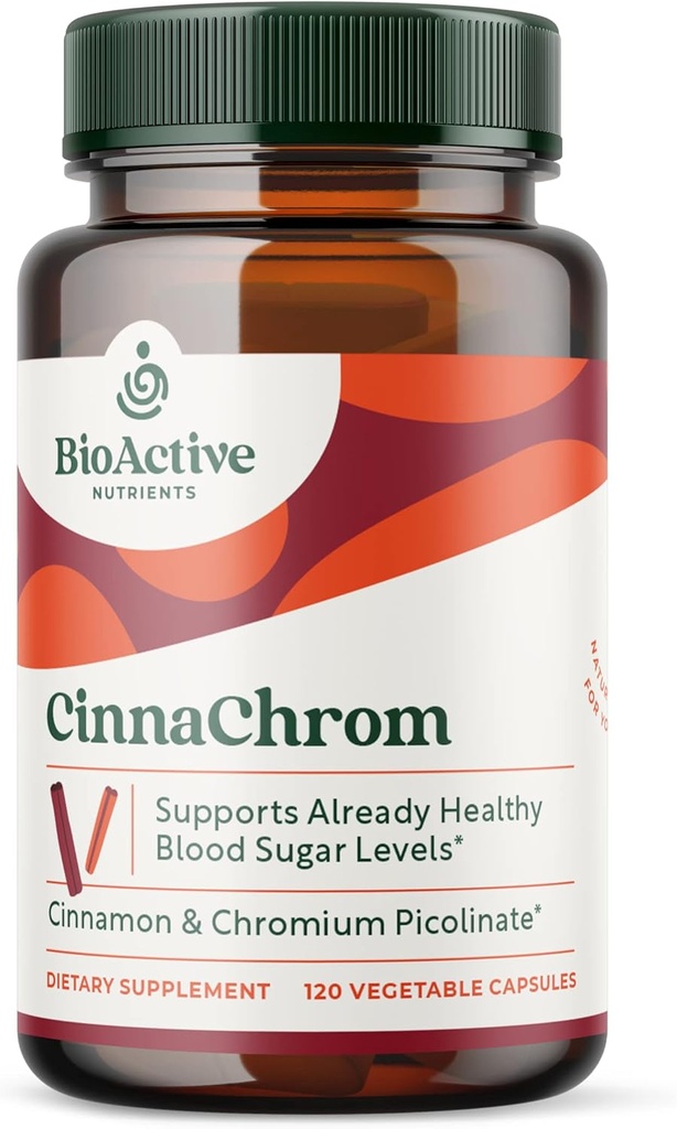 生物活性营养素 Cinna Chrom 饮食补充品——Chrimium Picolinc, Cinnamon Capsules —— 自然成份促进整体健康——蔬菜补充品,无胶,120 Capsules