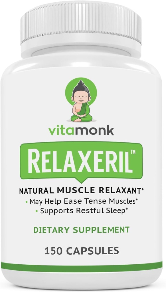VitaMonk RelaxerilTM 全自然肌肉放松器 - 肌肉放松器补充器 - 完整的肌肉放松公式