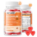 B 复合体 50 Gummys, 含有维生素C的Methyled B 复合体,Choline & Zinc - 活性甲基化B-Complex for Energy, Methyled Support - 所有 B 维生素 - B1,B2,B3,B5,B6,B7,B9,B12 - 无糖,120 计数