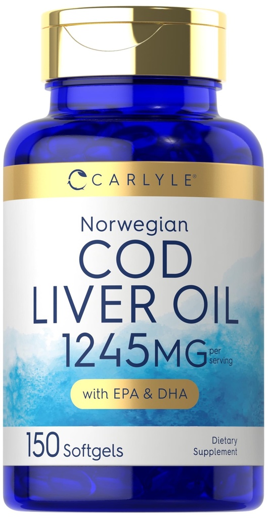 Carlyle 挪威Cod Liver Oil 与 EPA & DHA & 1245mg & 150 Softgels & Liquid Capsules & Non-GMO & Gluten Free Supplement 公司合作,