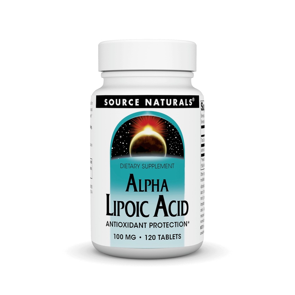 来源:天然Alpha Lipoic酸支持健康糖代谢、肝功能和能源生成* - 100 mg - 120